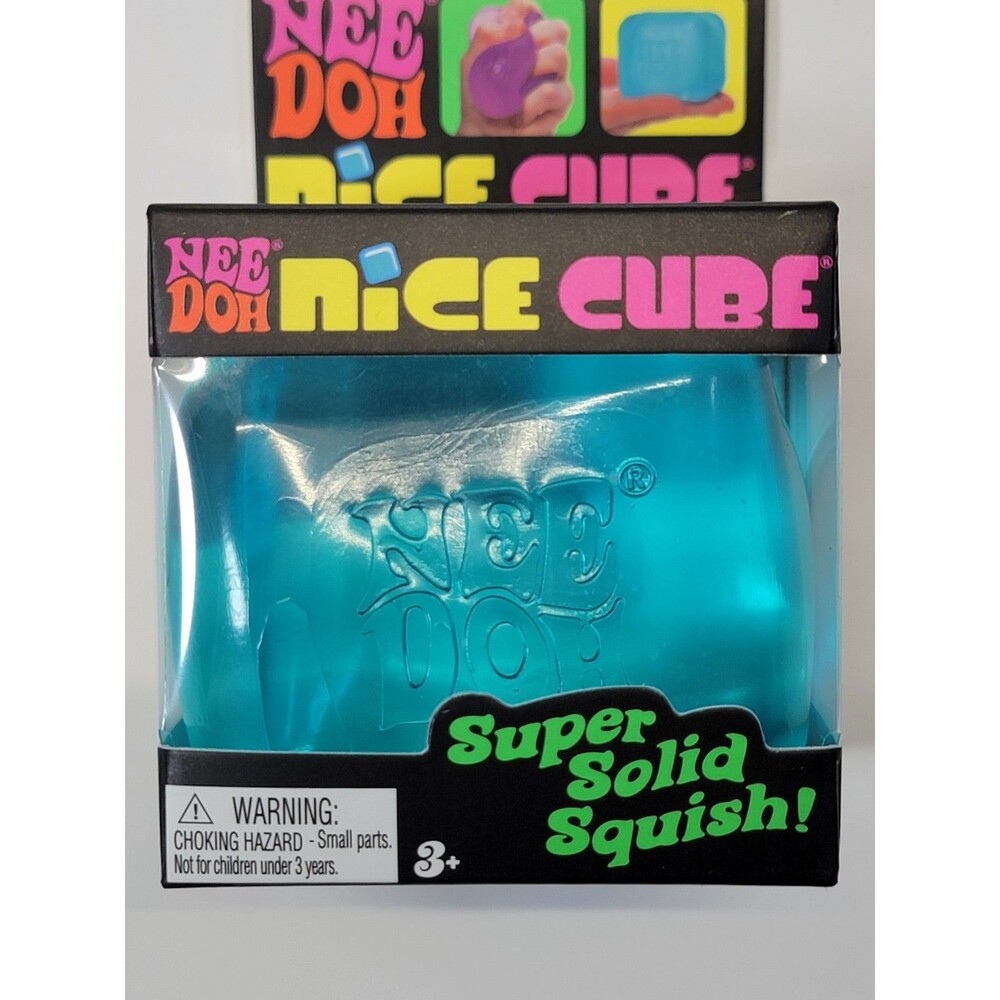 Nee Doh Nice Cube - Super Solid Squish! (Blue) - Brand New/Factory Sealed!